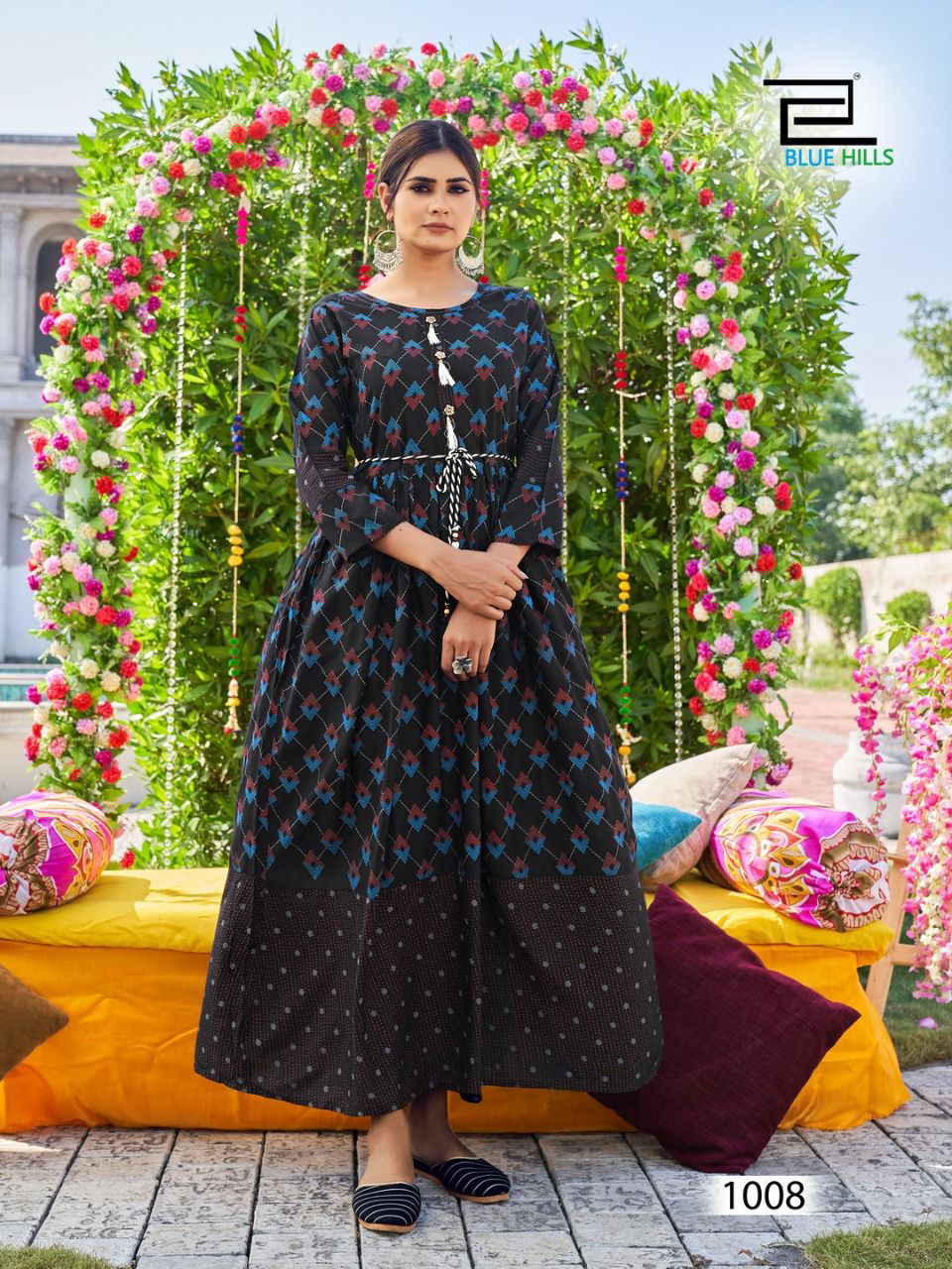 Blue Hills Lachak 1 Heavy Festive Wear Rayon Floor Touch Latest Anarkali Kurtis Collection